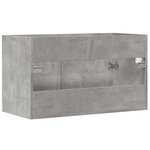 vidaXL Armoire de lavabo de salle de bain gris béton bois d'ingénierie