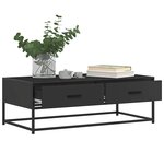 vidaXL Table basse noir 100x50x35 cm bois d'ingénierie et métal