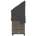 vidaXL Chaise longue avec auvent et coussins gris résine tressée