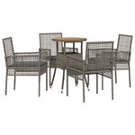 vidaXL Ensemble de salle à manger de jardin 5 pièces en poly rotin gris