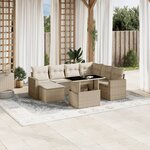 vidaXL Salon de jardin avec coussins 8 Pièces beige résine tressée