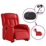 vidaXL Fauteuil inclinable de massage électrique rouge similicuir