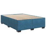 vidaXL Sommier à lattes de lit et matelas Bleu foncé 140x190cm Velours