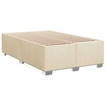 vidaXL Sommier à lattes de lit avec matelas Crème 120x200 cm Tissu