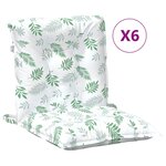 vidaXL Coussin de Chaise Basse 6 Pièces Blanc 100 x 50 x 7 cm oxford