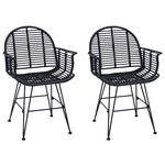 vidaXL Chaise de salle à manger 2 Pièces Noir 44 x 44 x 74 cm