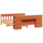 vidaXL Lit bibliothèque sans matelas cire marron 200x200 cm pin massif