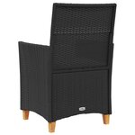 vidaXL Chaises de jardin coussins lot de 2 noir résine tressée et bois