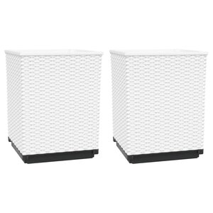 vidaXL Jardinières 2 Pièces blanc 30x30x37 cm polypropylène
