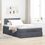 vidaXL Cadre de lit ottoman et matelas gris foncé 120x200 cm velours