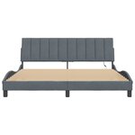 vidaXL Cadre de lit avec LED sans matelas Hanko gris foncé 180x200cm velours
