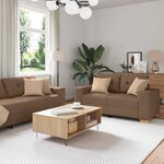 vidaXL Ensemble de Canapés 2 Pièces Marron 221 x 78 x 80 cm Tissu