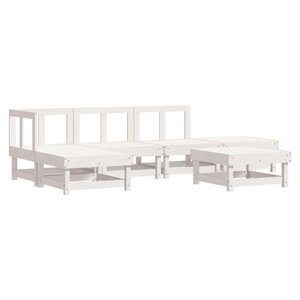 vidaXL Salon de jardin 6 Pièces Blanc Bois de pin massif