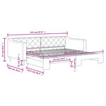 vidaXL Lit de jour avec gigogne sans matelas taupe 90x200 cm