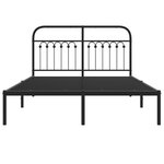 vidaXL Cadre de lit métal sans matelas avec tête de lit noir 140x190cm