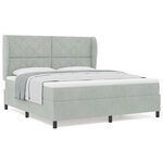 vidaXL Lit à ressorts avec matelas gris clair 180 x 200 cm en velours