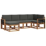 vidaXL Ensemble de canapés d'extérieur 6 Pièces Naturel et Anthracite
