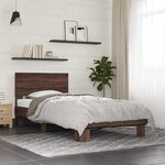 vidaXL Cadre de lit sans matelas chêne marron 75x190 cm