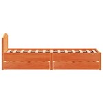 vidaXL Cadre de lit sans matelas cire marron 75x190 cm bois pin massif