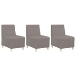 vidaXL Unité de Sofa Modulaire Sans Accoudoirs 3 Pièces Taupe
