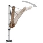 vidaXL Parasol de jardin avec base portable taupe