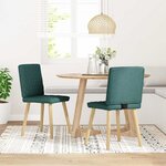 vidaXL Chaises à manger lot de 2 vert foncé tissu