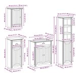 vidaXL Meubles de salle de bain 4 Pièces BODO blanc bois de pin massif