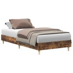 vidaXL Cadre de lit sans matelas chêne fumé 75x190cm bois d'ingénierie