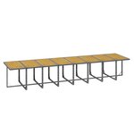 vidaXL Ensemble à manger de jardin 17 Pièces et coussins résine tressée