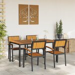 vidaXL Ensemble de salle à manger de jardin 5 pièces en bois solide d'acacia et métal