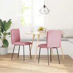vidaXL Chaises à manger lot de 2 Rose Velours