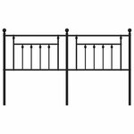 vidaXL Tête de lit métal noir 180 cm