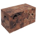 vidaXL Tabourets/Table basse teck massif