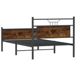 vidaXL Cadre de lit sans matelas chêne fumé 107x203 cm bois ingénierie