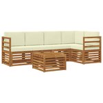 vidaXL Ensemble de canapés d'extérieur 6 pc Naturel et Crème Polyester