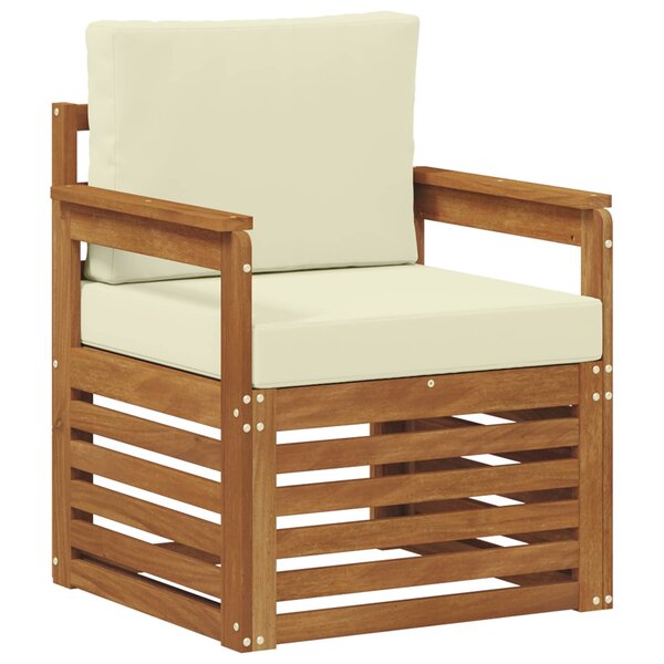 vidaXL Canapé d’extérieur Bois d'acacia massif et polyester Naturel