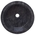 vidaXL Lavabo Noir Ø40x15 cm Marbre