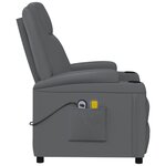 vidaXL Fauteuil de massage électrique Anthracite Similicuir