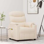 vidaXL Fauteuil de massage Crème Tissu