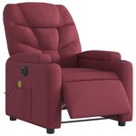 vidaXL Fauteuil de massage inclinable électrique Rouge bordeaux Tissu
