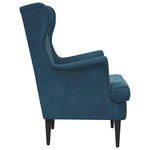 vidaXL Fauteuil Bleu Velours
