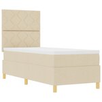 vidaXL Lit avec sommier et matelas crème 80x200 cm en tissu