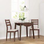 vidaXL Chaises à manger coussins 2 Pièces marron bois massif caoutchouc