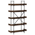 vidaXL Bibliothèque 5 niveaux chêne fumé 100x33x180 5 cm