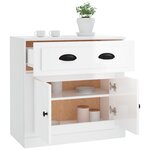 vidaXL Buffet blanc brillant 70x35 5x67 5 cm bois d'ingénierie