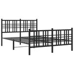 vidaXL Cadre de lit métal sans matelas avec pied de lit noir 140x190cm