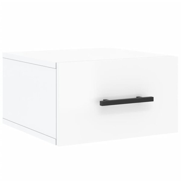 vidaXL Table de chevet murale blanc brillant 35x35x20 cm