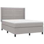 vidaXL Sommier à lattes de lit matelas LED Gris clair 140x190 cm Tissu