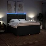vidaXL Sommier à lattes de lit avec matelas Noir 200x200 cm Tissu