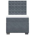 vidaXL Sommier à lattes de lit et matelas Gris foncé 80x200 cm Velours